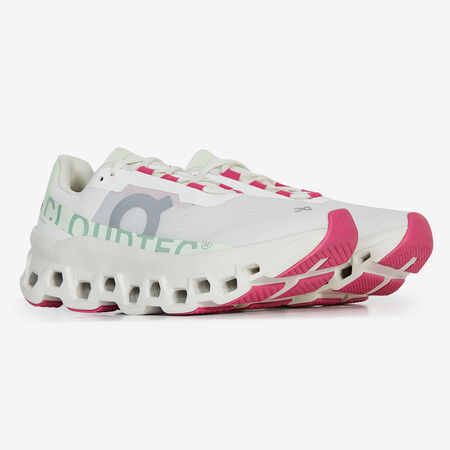 ON RUNNING CLOUDMONSTER BLANC/ROSE FEMME