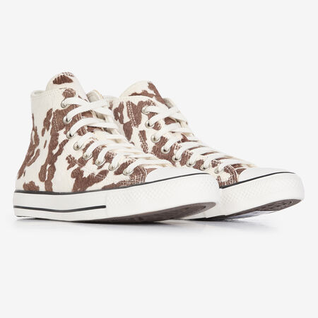 CONVERSE chuck taylor all star CTAS HI PONY HAIR VACHE BLANC/NOIR DAMES