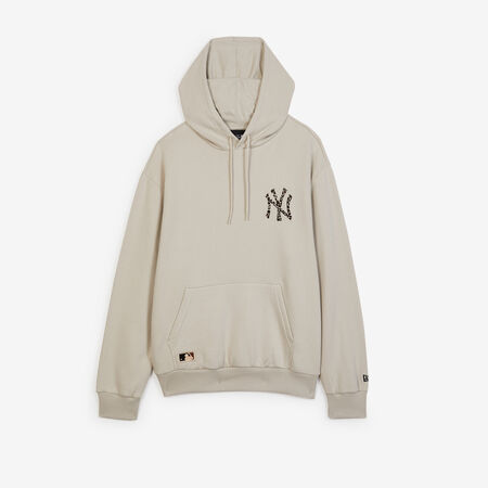 NEW ERA HOODIE NY YANKEES LEO INFILL LOGO BEIGE/MARRON HOMME