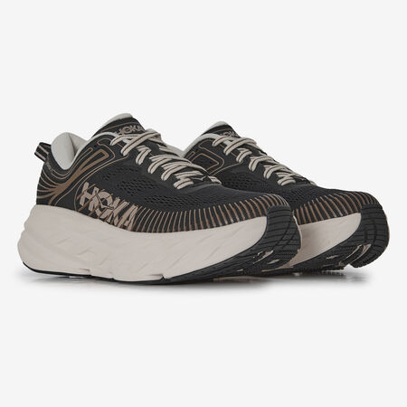 HOKA BONDI 7 NOIR/ROSE DAMES