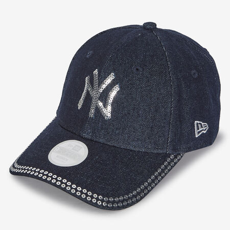 NEW ERA 9FORTY WOMEN NY DENIM SEQUIN BLEU FEMME