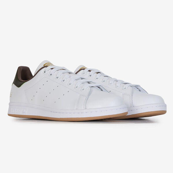 Tenis Adidas Stan Smith Premium Blanche ADIDAS ORIGINALS STAN SMITH PREMIUM  BLANC/KAKI SNEAKERS HOMME