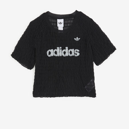 ADIDAS ORIGINALS TEE SMOCKED NOIR FEMME