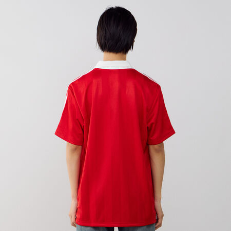 ADIDAS ORIGINALS JERSEY ARCHIVE COLLAR ROUGE HOMME