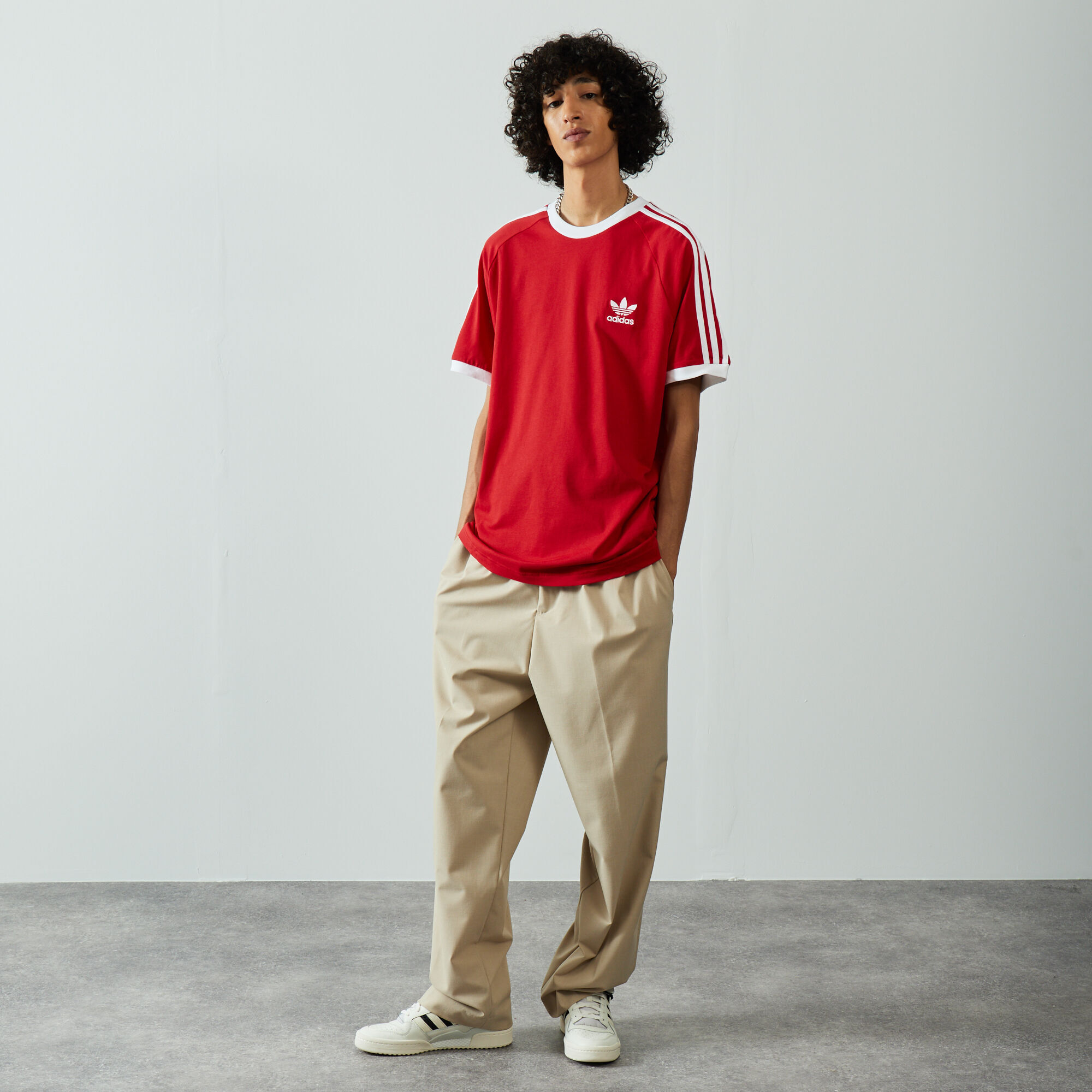 ADIDAS ORIGINALS TEE SHIRT 3 STRIPES ROUGE BLANC TEE SHIRT HOMME