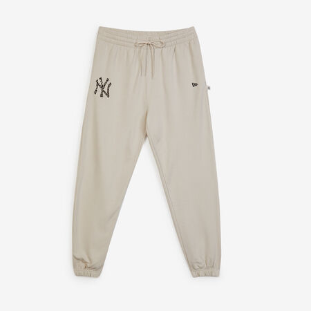 NEW ERA PANT JOGGER NY YANKEES LEO INFILL LOGO BEIGE/MARRON HOMME