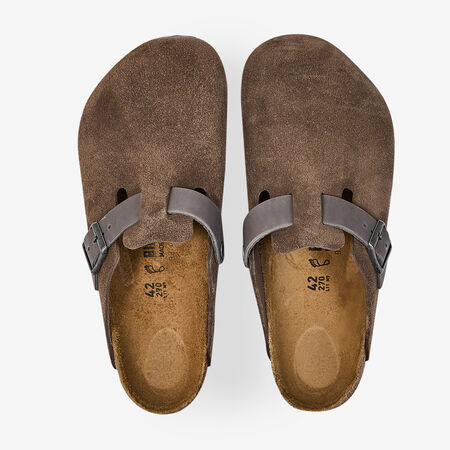 BIRKENSTOCK boston BOSTON SUEDE MIX CONCRETE GRAY GRIJS HEREN