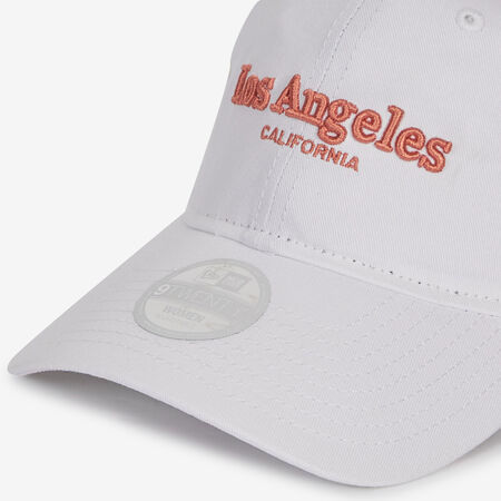 NEW ERA 9TWENTY WOMEN LOS ANGELES WORDMARK BLANC/ROSE HOMME
