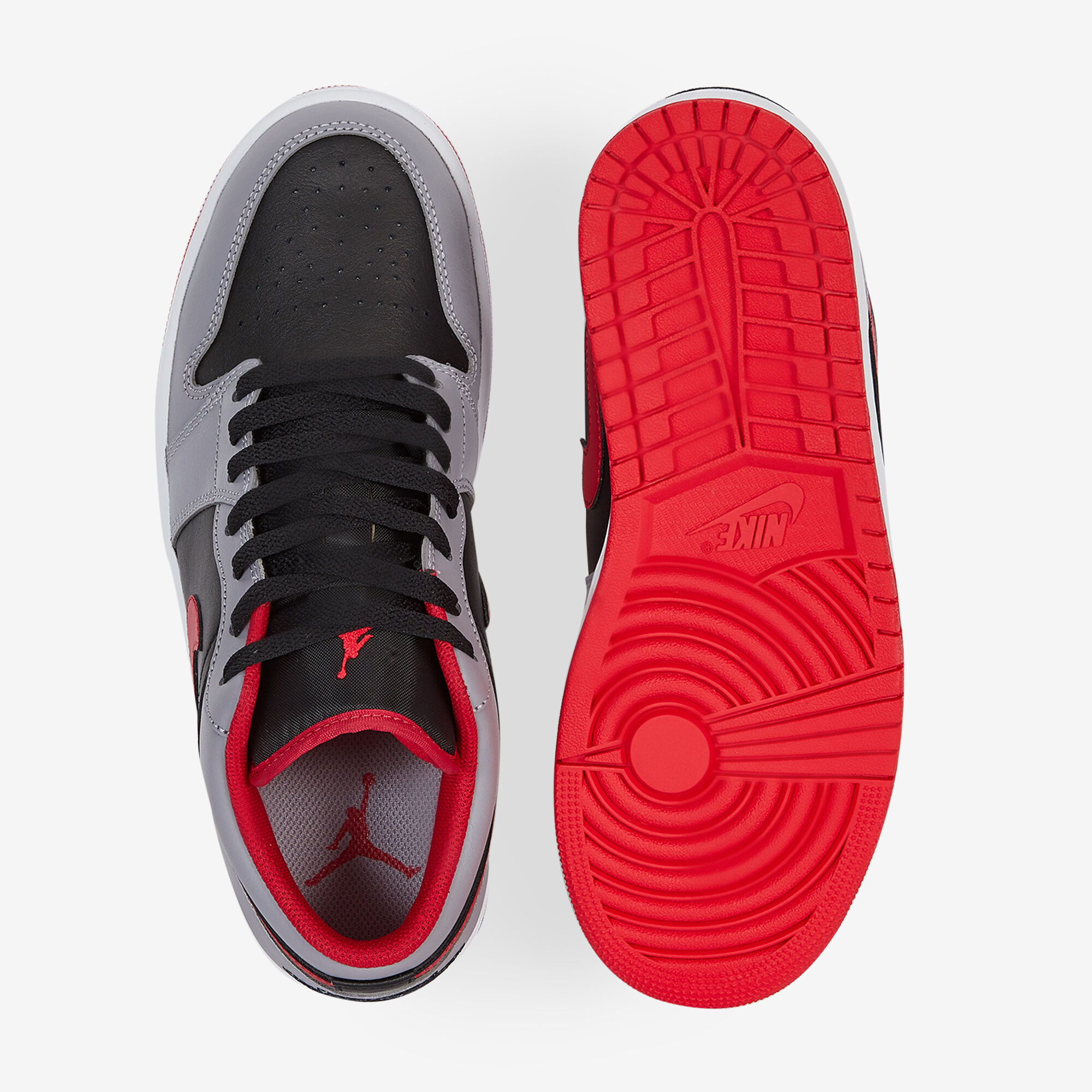 JORDAN AIR JORDAN 1 LOW GRIS ROUGE SNEAKERS HOMME Courir.be