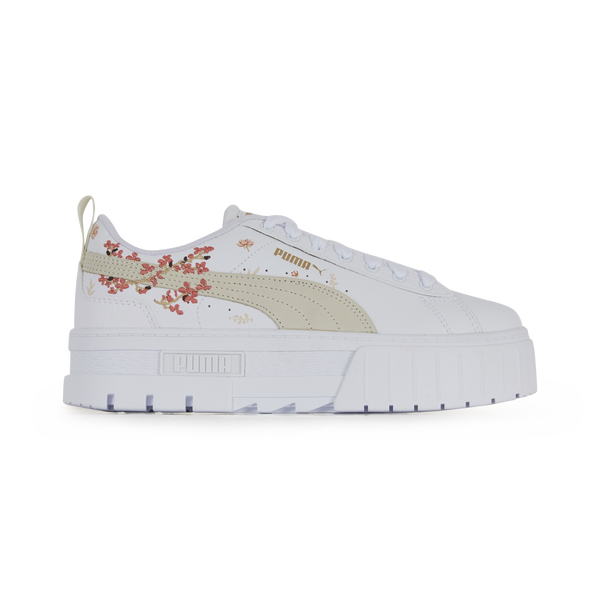 Puma blanche sale et rose