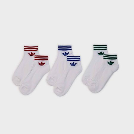 ADIDAS ORIGINALS CHAUSSETTES X3 ANKLE TREFOIL BLANC/BLEU HOMME
