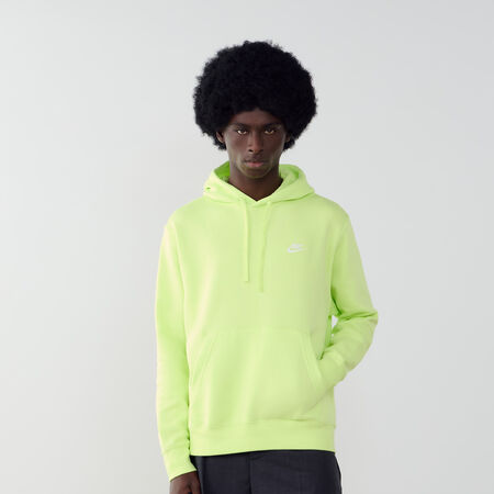 NIKE HOODIE CLUB SMALL LOGO JAUNE FLUO HOMME