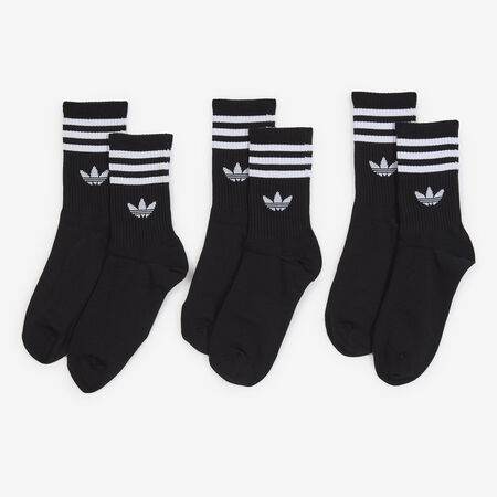 ADIDAS ORIGINALS CHAUSSETTES X3 CREW 3 STRIPES NOIR/BLANC UNISEX